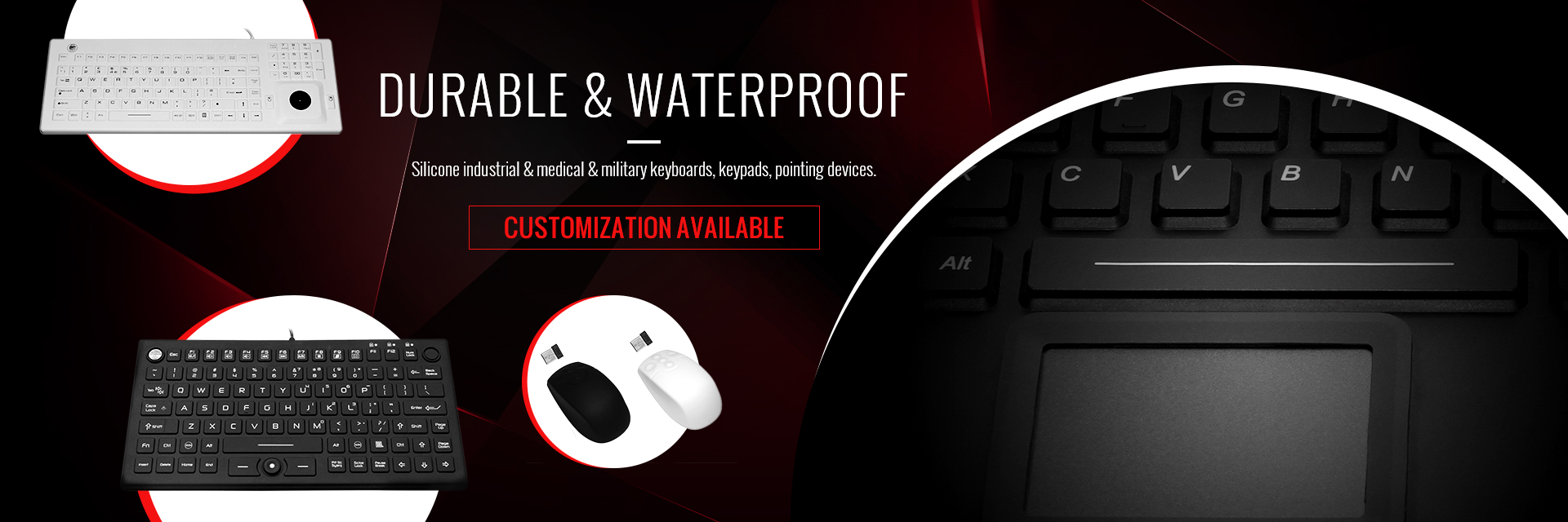 IP68 silicone medical keyboards and mouse. Tough and ruggdized.