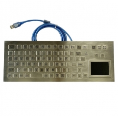 IP66 waterproof stainless steel panel mounted keyboard with integrated touchpad mouse