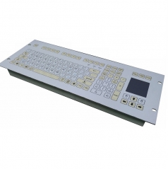 IP66 waterproof panel mounted membrane keyboard with integrated touchpad mouse