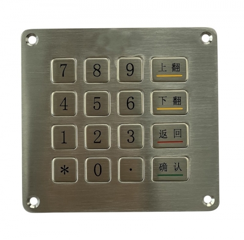 IP66 waterproof stainless steel panel mounted keypad for mining and oil rig