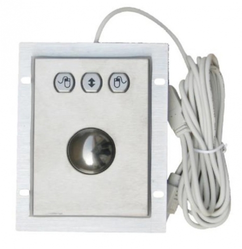 IP66 waterproof stainless steel trackball in panel mounted solution