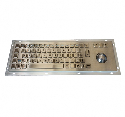 IP65 waterproof stainless steel keyboard with integrated trackball mouse