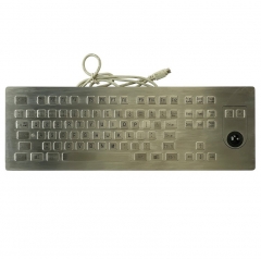 IP66 waterproof stainless steel panel mounted keyboard with integrated trackball mouse