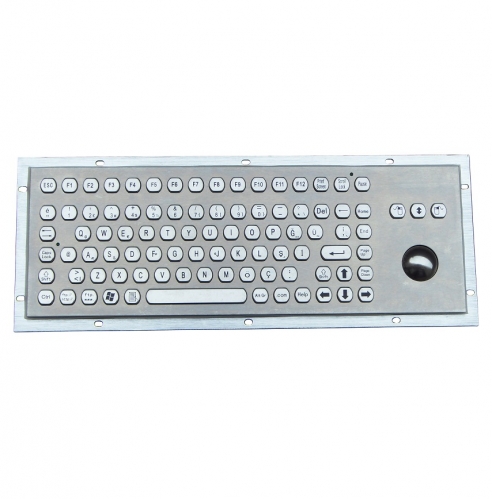 IP65 waterproofstainless steel keyboard with integrated trackball mouse