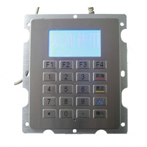 IP66 waterproof stainless steel panel mounted keypad with LCD screen