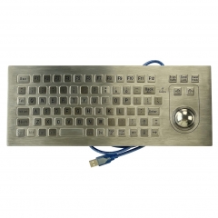 IP66 waterproof stainless steel panel mounted keyboard with integrated trackball mouse