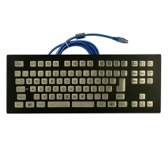 IP66 waterproof black electroplated stainless steel panel mounted keyboard