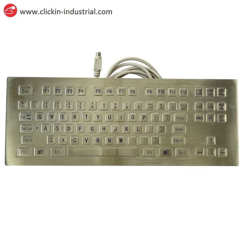 Ip Industrial Stainless Steel Panel Mounted Console Keyboard