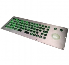 IP66 waterproof stainless steel backlight keyboard with integrated trackball mouse