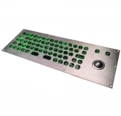 IP66 waterproof stainless steel backlight keyboard with integrated trackball mouse