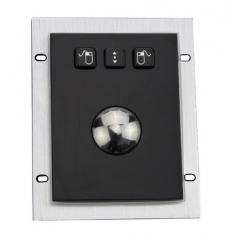 IP66 waterproof black electroplated stainless steel trackball in panel mounted solution