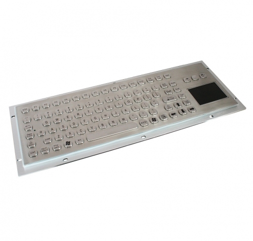 IP65 waterproof stainless steel keyboard with integrated touchpad mouse