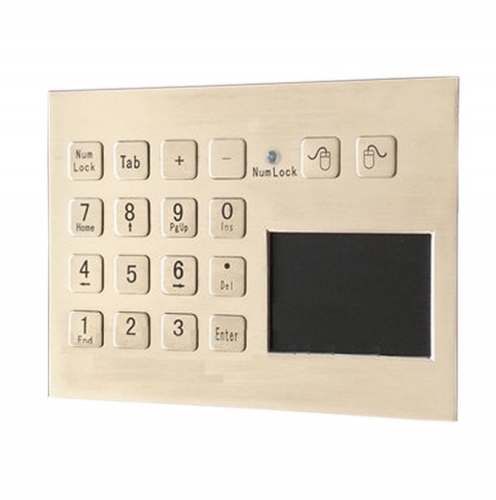 IP66 waterproof stainless steel panel mounted touchpad with integrated numeric keypad