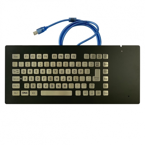 IP66 waterproof black eletroplated stainless steel panel mounted keyboard