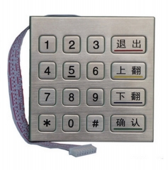 IP65 waterproof stainless steel numeric keypad