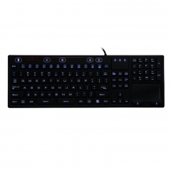 IP68 waterproof backlight silicone keyboard with integrated touchpad mouse