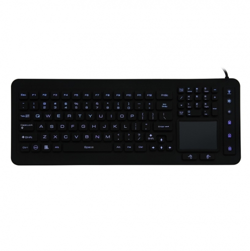 IP68 waterproof backlight silicone keyboard with integrated touchpad mouse