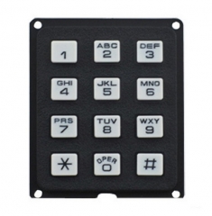 IP65 waterproof dye-casting numeric keypad in black color panel