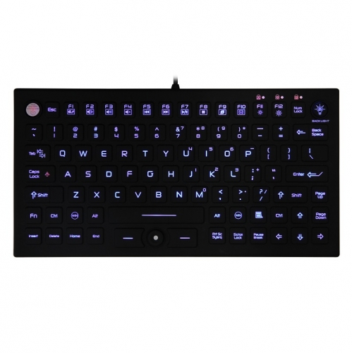 IP68 waterproof backlight silicone keyboard with integrated joystick mouse