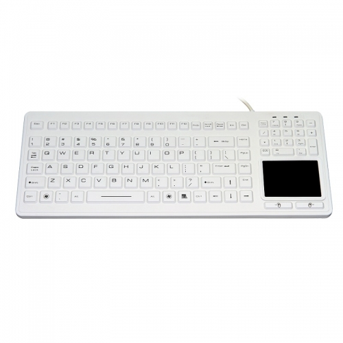 IP68 waterproof silicone keyboard with integrated touchpad mouse