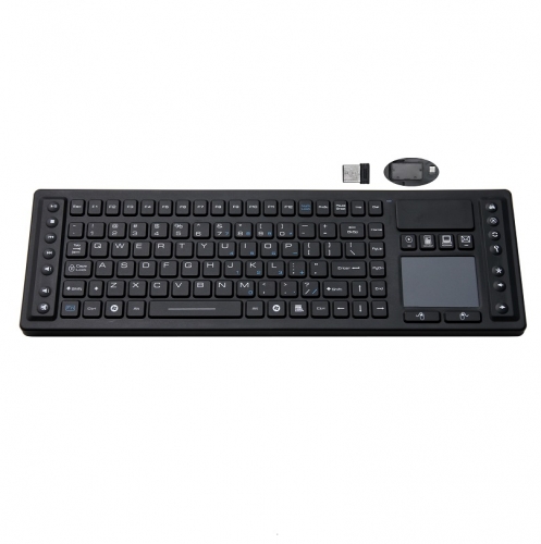 IP65 waterproof wireless silicone keyboard with integrated touchpad mouse