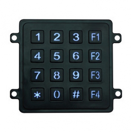 IP65 waterproof backlight dye-casting numeric keypad in black color panel