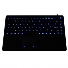 IP68 waterproof backlight rugged silicone keyboard with integrated touchpad mouse