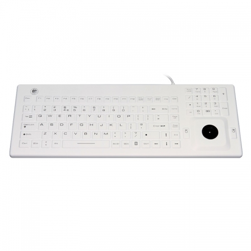 IP67 waterproof silicone keyboard with integrated trackball mouse
