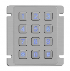 IP65 waterproof stainless steel backlit keypad