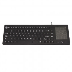 IP68 waterproof silicone keyboard with integrated touchpad mouse