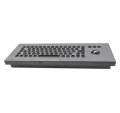 IP66 waterproof stainless steel desktop keyboard with integrated trackball mouse