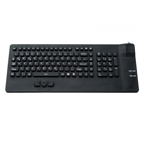 IP68 waterproof silicone keyboard with integrated joystick mouse