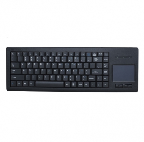 Industrial plastic desktop keyboard with integrated touchpad mouse