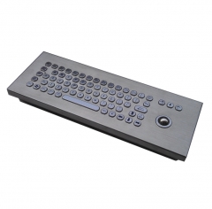 IP66 waterproof stainless steel desktop keyboard with integrated trackball mouse