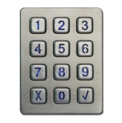 IP65 waterproof stainless steel backlit keypad