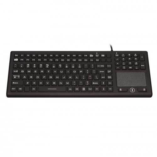 IP68 waterproof rugged silicone keyboard with integrated touchpad mouse