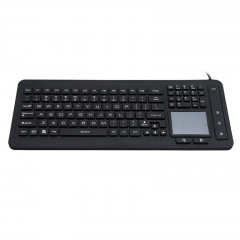 IP68 waterproof silicone keyboard with integrated touchpad mouse