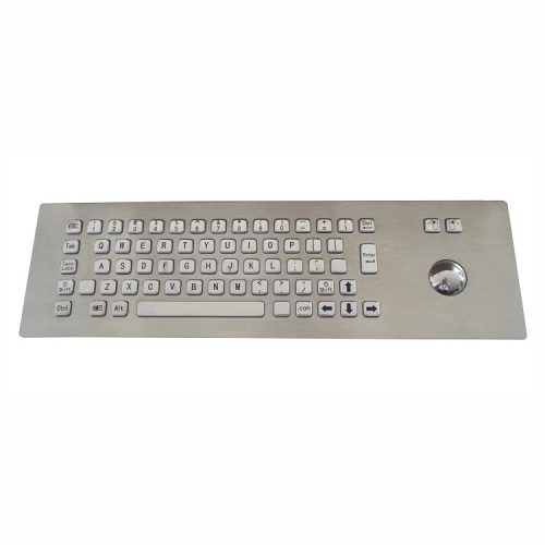 IP65 waterproof stainless steel keyboard with integrated trackball mouse