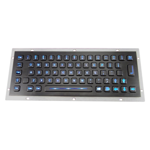 IP65 waterproof stainless steel backlight keyboard with black electroplated panel
