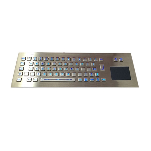 IP65 waterproof stainless steel backlight keyboard with integrated touchpad mouse