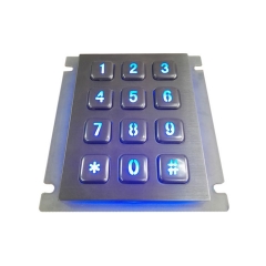 IP65 waterproof stainless steel backlit keypad