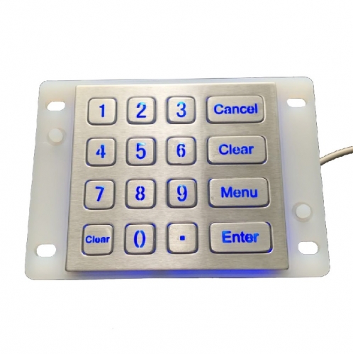 IP67 waterproof stainless steel backlit keypad