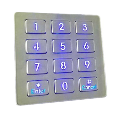 IP66 waterproof stainless steel backlit keypad