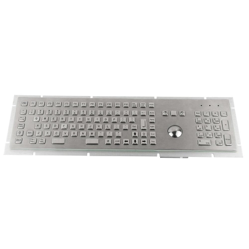 IP65 waterproof stainless steel keyboard with integrated trackball mouse