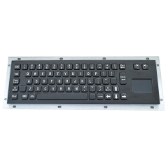 IP65 waterproof black electroplated stainless steel keyboard with integrated touchpad mouse