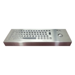 IP65 waterproof stainless steel desktop keyboard with integrated trackball mouse