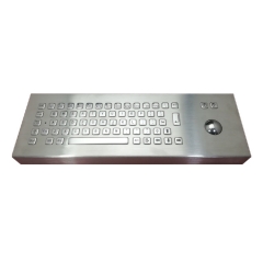 IP65 waterproof stainless steel desktop keyboard with integrated trackball mouse