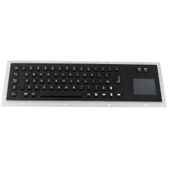 IP65 waterproof black electroplated stainless steel keyboard with integrated touchpad mouse