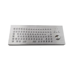IP65 waterproof stainless steel desktop keyboard with integrated trackball mouse