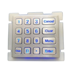 IP67 waterproof stainless steel backlit keypad